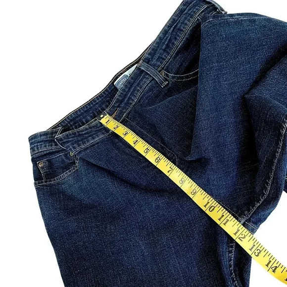 Levi Strauss Signature Bootcut At Waist Denim Stretchy Dark Blue Jeans 16 Short - Picture 13 of 16